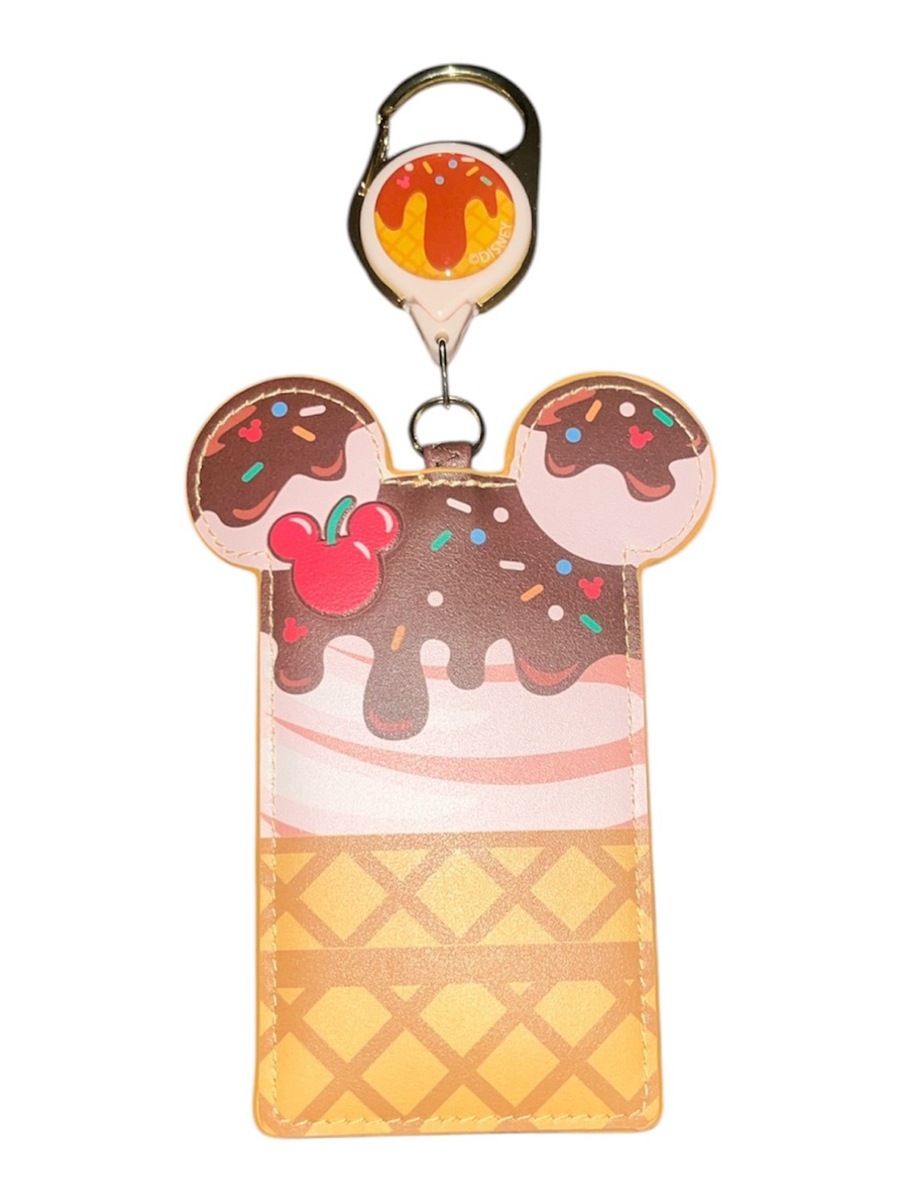 Loungefly Disney Ice Cream Sundae Mickey Mouse Retractable Lanyard Card Holder
